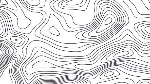 Безшовні Петлі Фрактальних Ліній Фону Топографічна Карта Абстрактний Фон — стокове відео