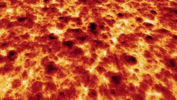 Magma Abstracto Lava Fluyendo Suave Fondo Ondas Fractales Fuego Como — Vídeos de Stock