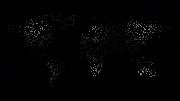 Mapa Mundo Partir Partículas Pontos Planeta Digital Terra Animações Abstratas — Vídeo de Stock