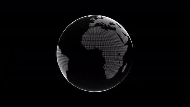 Roterande Jordklotet Från Partiklar Jag Förstår Den Digitala Planeten Jorden — Stockvideo