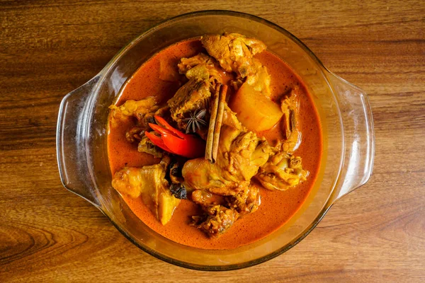 Chicken Curry Dish Originating Indian Subcontinent Common Delicacy Cuisine Indian — Stock Photo, Image