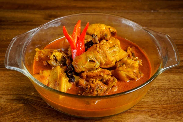 Curry Pollo Piatto Originario Del Subcontinente Indiano Prelibatezza Comune Nella — Foto Stock