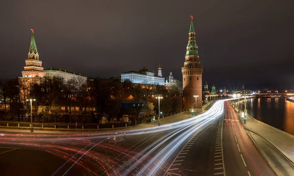 Moskauer Kreml Der Winternacht — Stockfoto