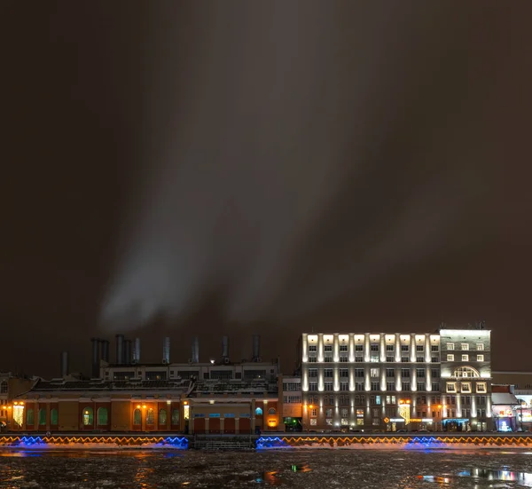 Zentrum Von Moskau Der Winternacht — Stockfoto