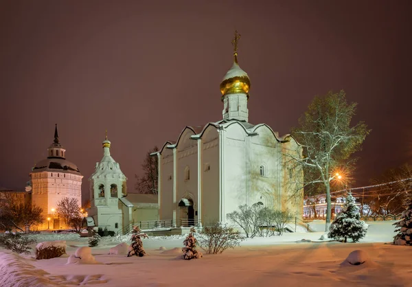 Russian Orthodox Church Night Winter — Stock Photo, Image