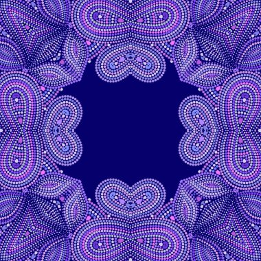 Bandana klas. Nokta ve geometrik öğelerle birlikte geleneksel süs etnik desen. Vektör yazdırma Meydanı.