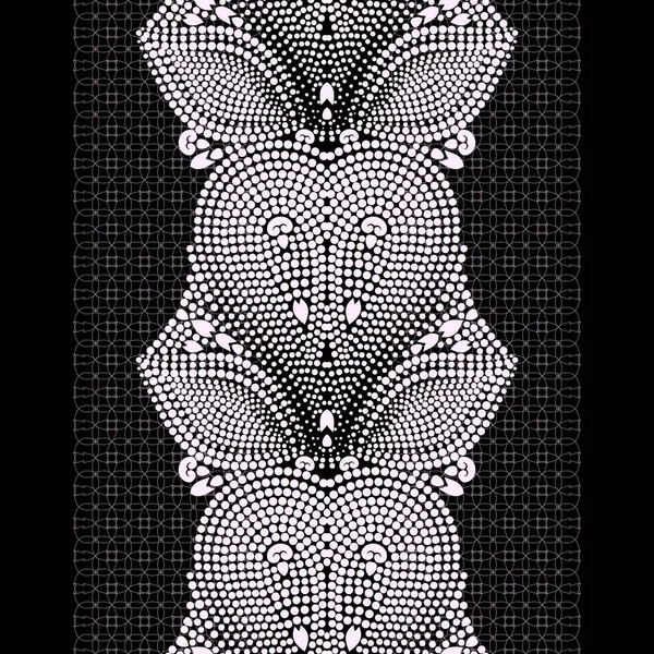 Frontière sans couture avec paisley et points. Impression vectorielle pour ruban, ruban, bande . — Image vectorielle