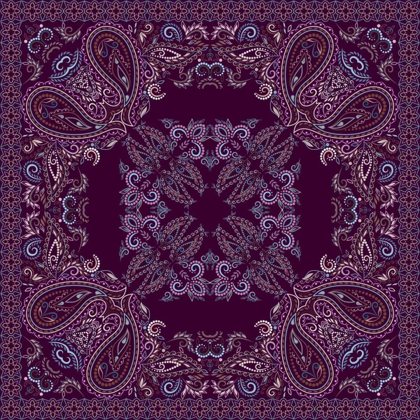 Bandana paisley - print square. — Stock vektor