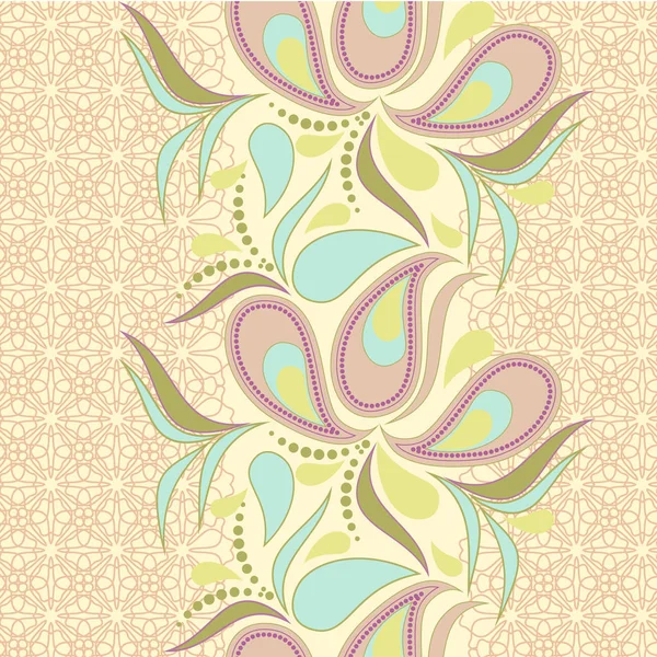 Encaje paisley patrón vertical sin costuras . — Vector de stock