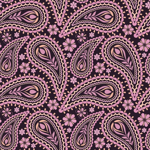 Modèle ethnique classique sans couture avec paisley. Impression vectorielle . — Image vectorielle