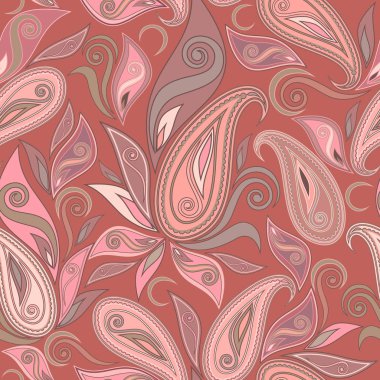 Paisley ile Seamless renkli modeli.