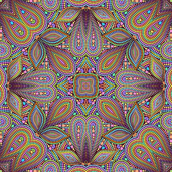 Mosaico patrón paisley sin costura étnica . — Vector de stock