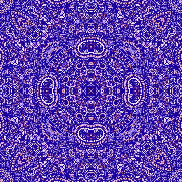 Padrão paisley violeta mosaico sem costura . —  Vetores de Stock