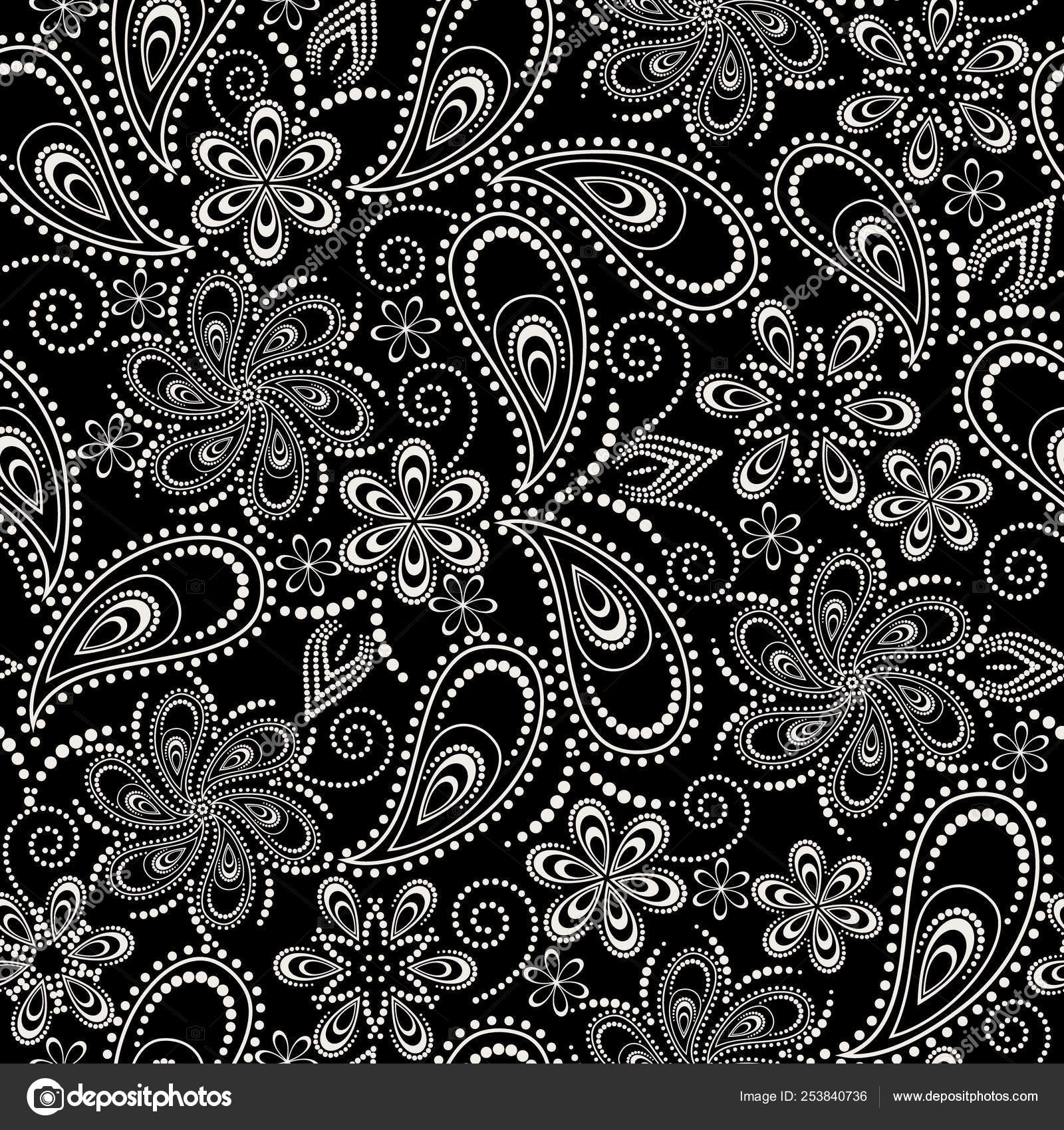 シームレスな花柄ペイズリー柄. ストックベクター ©beautyamethyst 253840736, image size:1600x1700