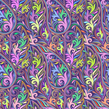 Paisley-Dikişsiz renkli etnik desen.