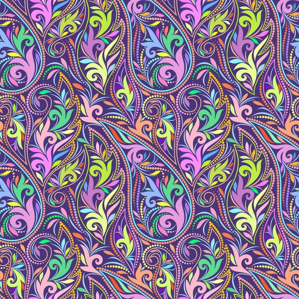 Paisley - padrão étnico colorido sem costura . — Vetor de Stock