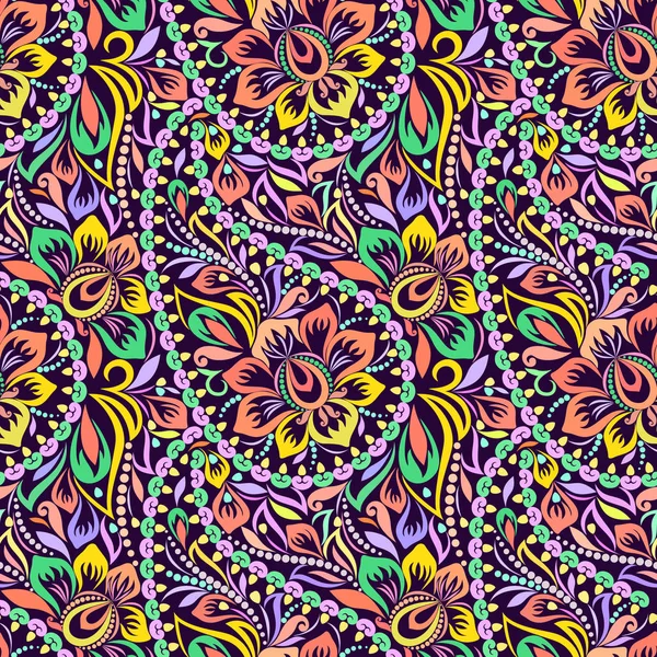 Paisley - motif ethnique coloré sans couture . — Image vectorielle