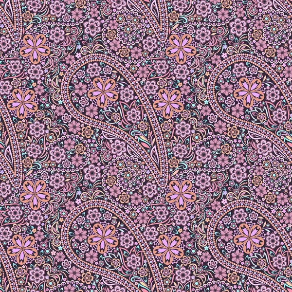 Paisley-Dikişsiz renkli etnik desen.