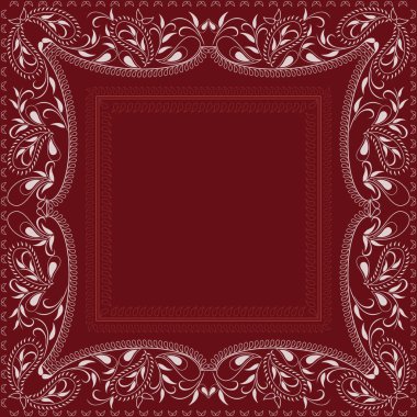 Paisley bandana-kırmızı ve beyaz desen