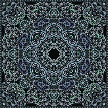 Bandana desenli tasarım-turkuaz baskı Meydanı.
