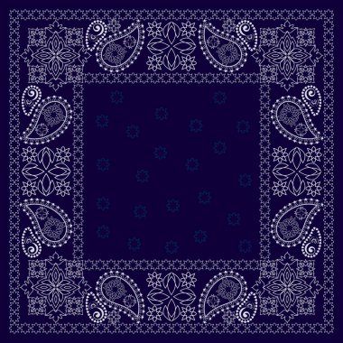 Paisley bandana-mavi ve beyaz desen