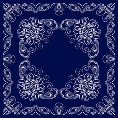 Paisley bandana-mavi ve beyaz desen