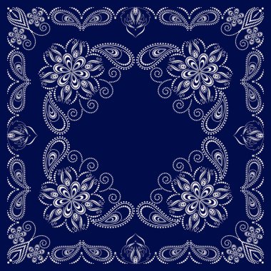 Paisley bandana-mavi ve beyaz desen