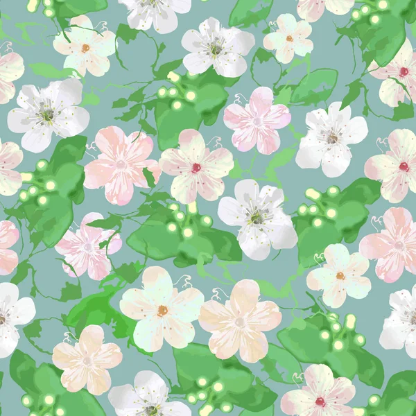 Dikişsiz suluboya çiçek renkli desen .