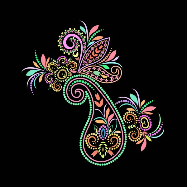 Paisley design- padrão étnico colorido . —  Vetores de Stock