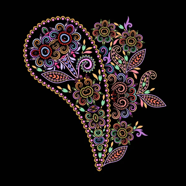 Paisley tasarım renkli etnik desen.