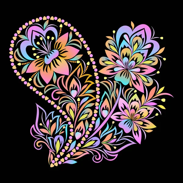 Paisley tasarım renkli etnik desen.