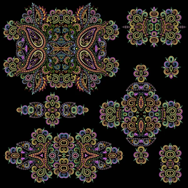 Plantillas étnicas coloridas - conjunto de plantillas . — Archivo Imágenes Vectoriales