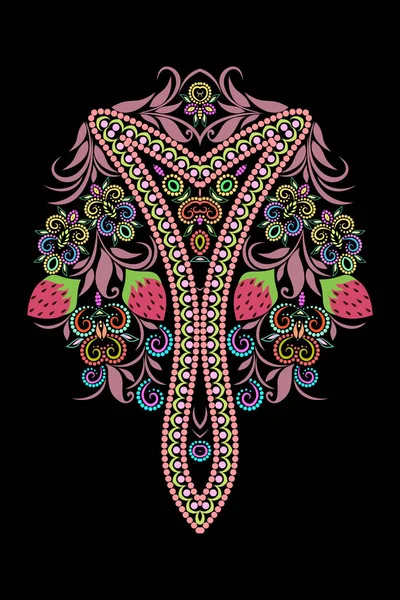 Neckline - ornamental ethnic design. — Stock Vector