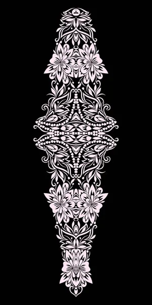 Escote - diseño floral vertical . — Vector de stock