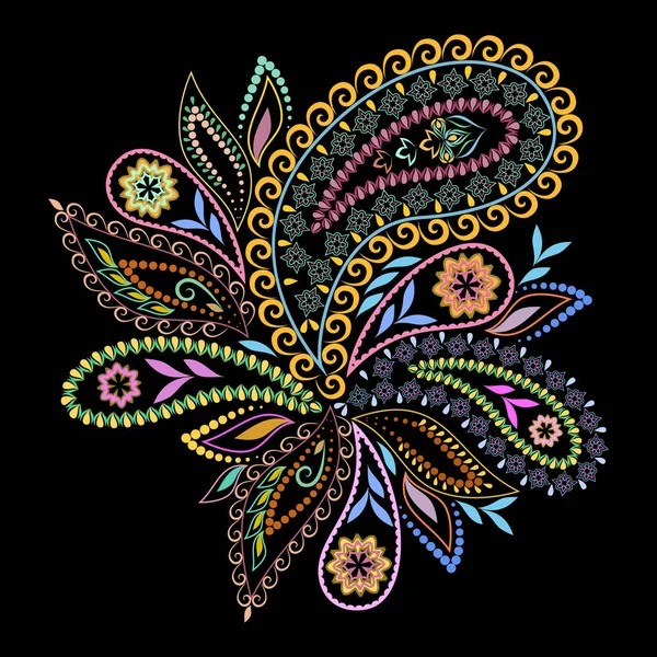 Paisley design- motif ethnique coloré . — Image vectorielle