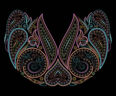 Yaka-süs etnik tasarımı.