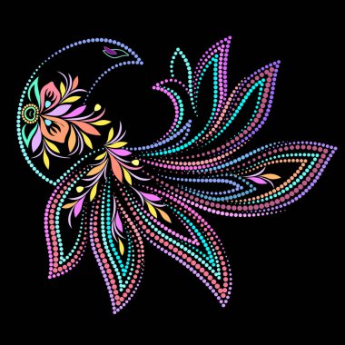 renkli kuş - logo etnik tasarım