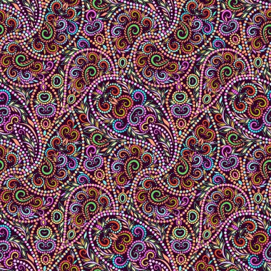 Paisley-Dikişsiz renkli etnik desen.