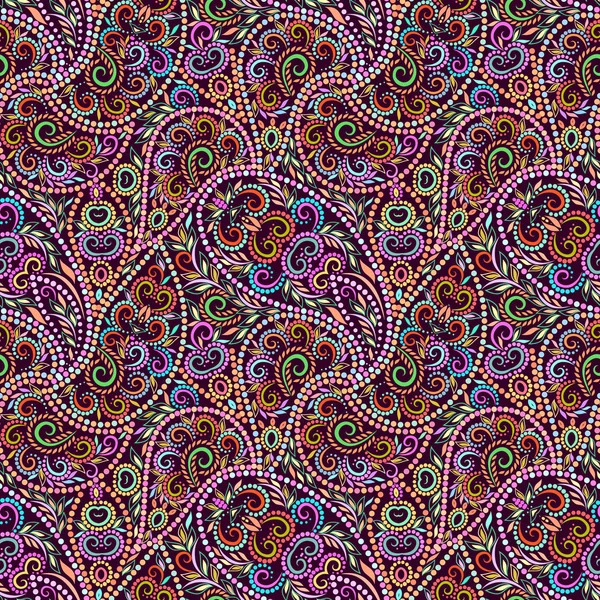 Paisley - modello etnico colorato senza cuciture . — Vettoriale Stock