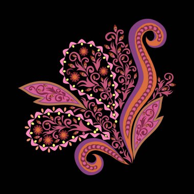 Paisley tasarım renkli etnik desen.