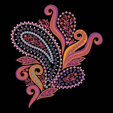 Paisley tasarım renkli etnik desen.