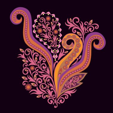 Paisley tasarım renkli etnik desen.