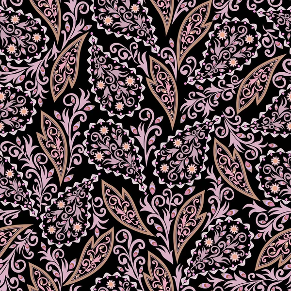 Padrão colorido sem costura com paisley . — Vetor de Stock