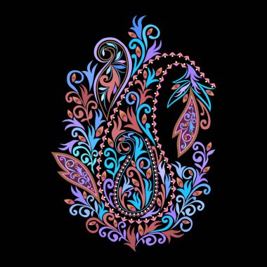 Paisley tasarım renkli etnik desen.