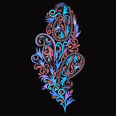 Paisley tasarım renkli etnik desen.