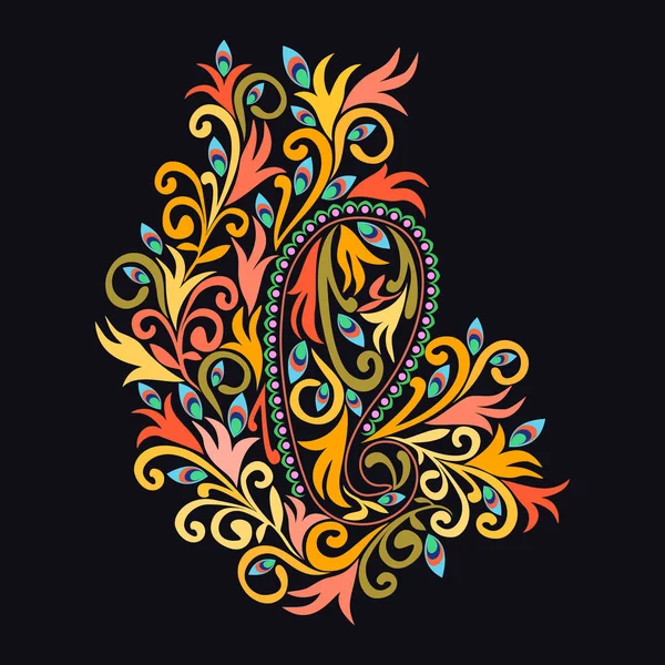 Paisley design- padrão étnico colorido . —  Vetores de Stock