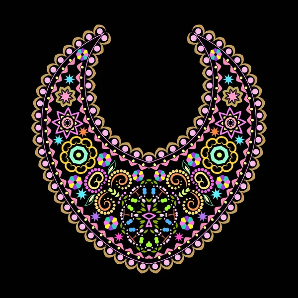 Neckline-dekorativ etnisk design. — Stock vektor