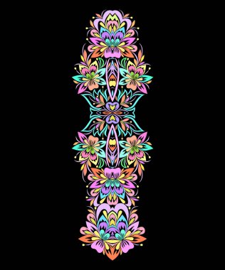 Neckline etnik tasarım. Çiçek deseni.