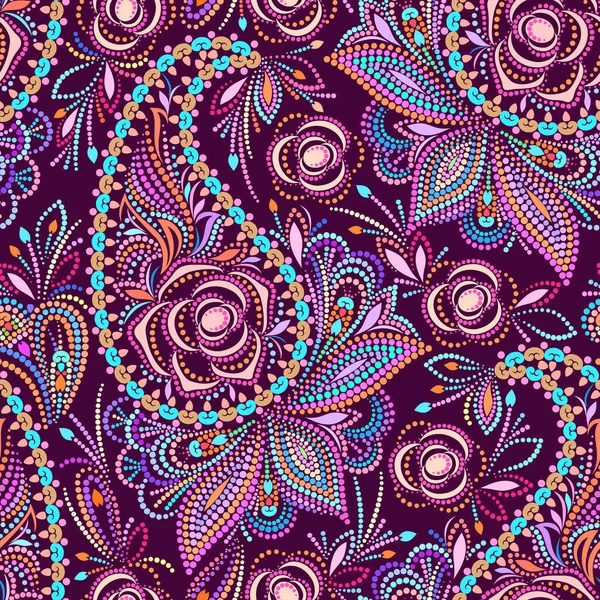 Patrón de puntos de colores sin costura-paisley — Archivo Imágenes Vectoriales