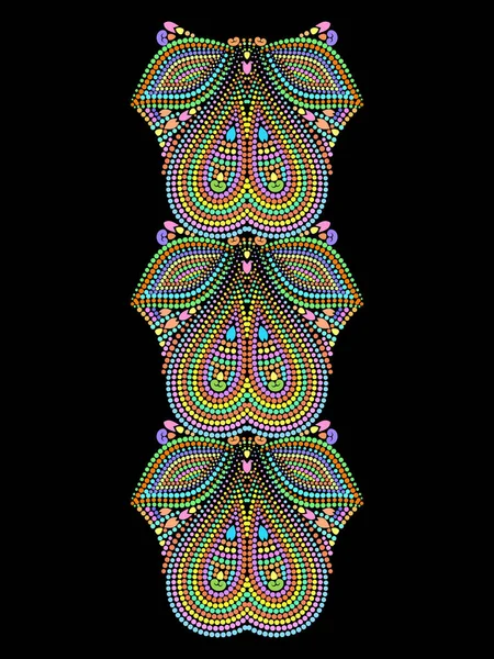 Halslinje mosaik design, folkkonst. — Stock vektor